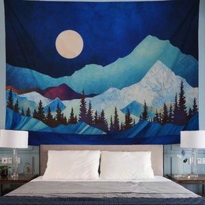 Abstract Watercolor Mountain Tapestry
